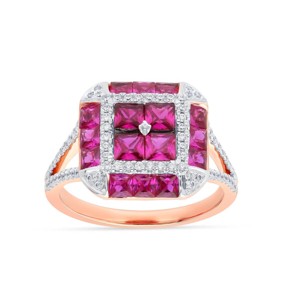 0.34 ct Ruby & Diamond Ring in 14K Gold
