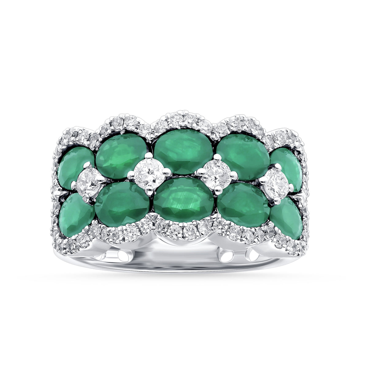 0.69 ct Emerald & Diamond Ring in 14K Gold