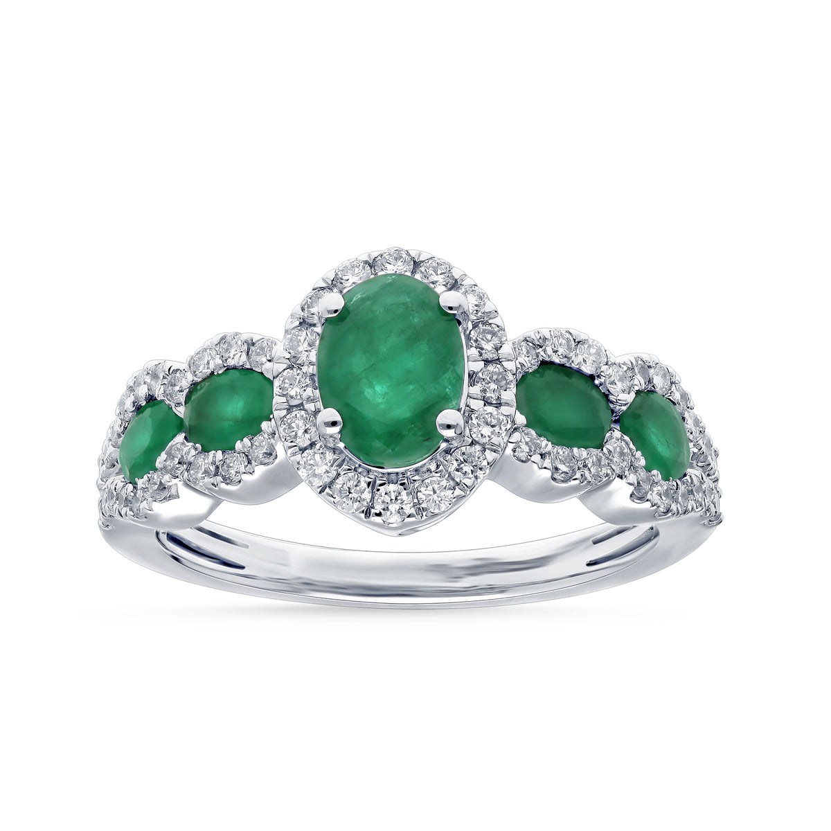0.45 ct Emerald & Diamond Ring in 14K Gold