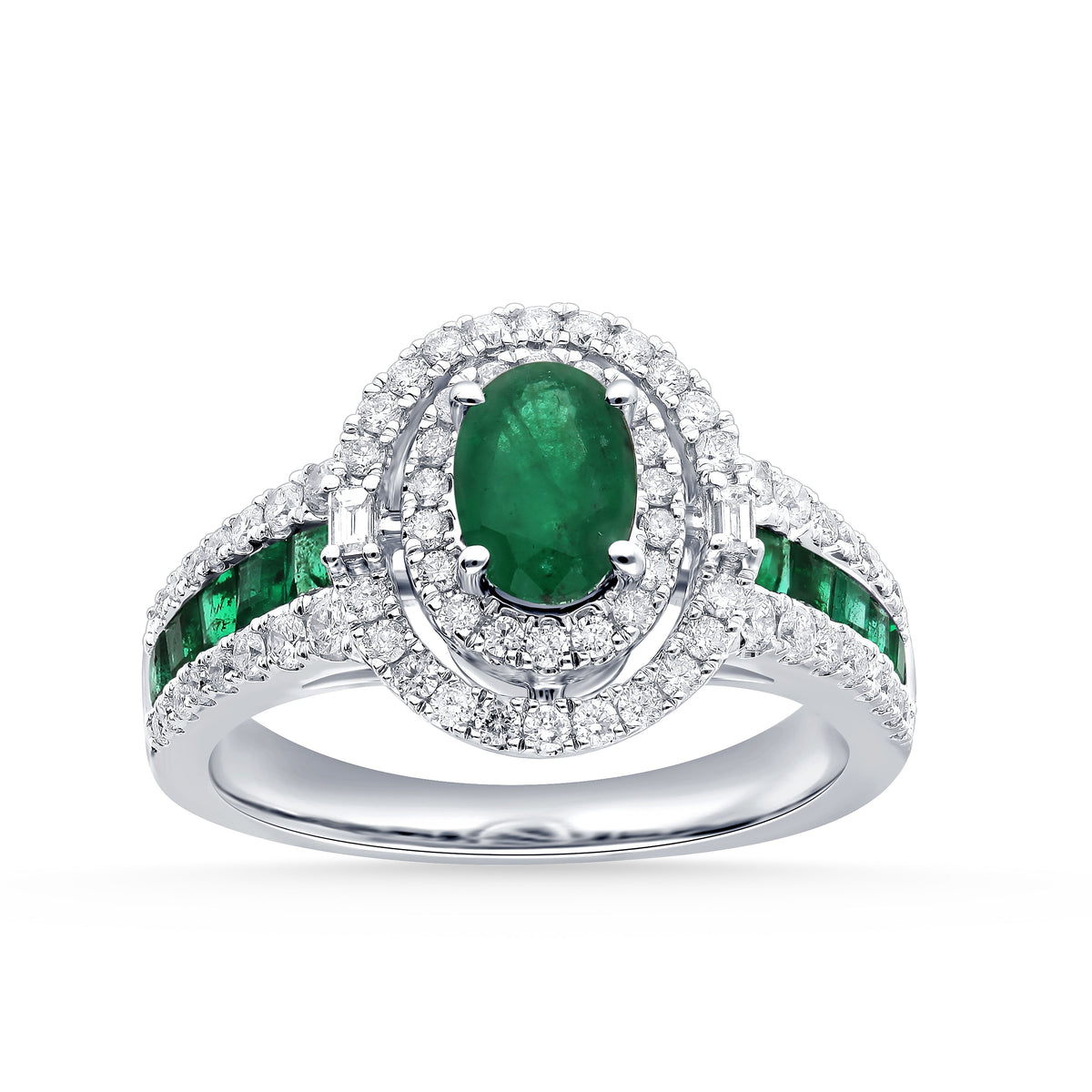 0.58 ct Emerald & Diamond Ring in 14K Gold