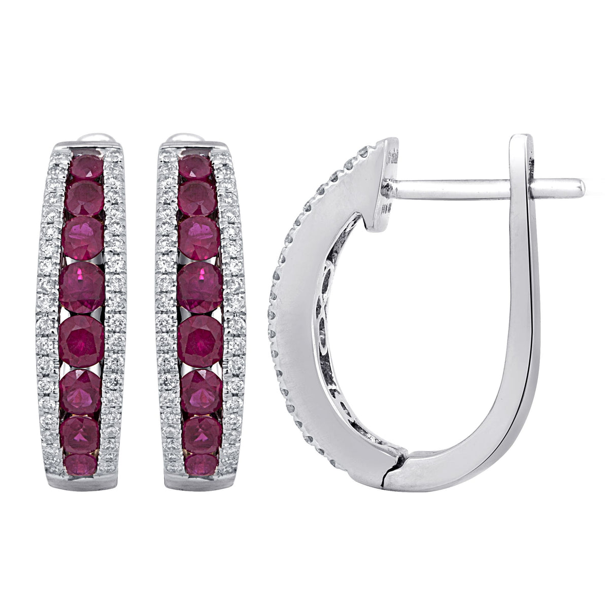 0.28 ct Ruby & Diamond Earrings in 18K Gold