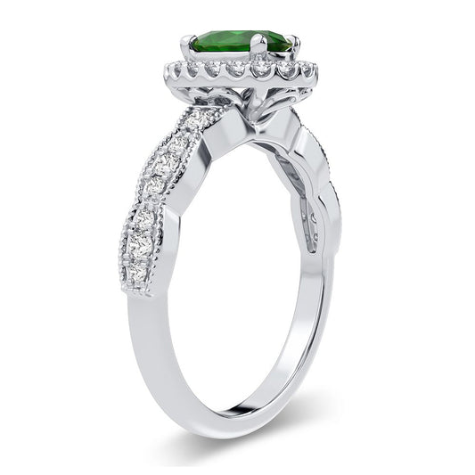 0.25 ct Emerald & Diamond Ring in 14K Gold