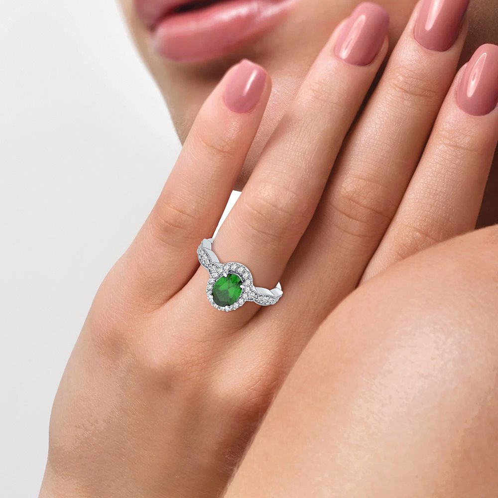 0.25 ct Emerald & Diamond Ring in 14K Gold