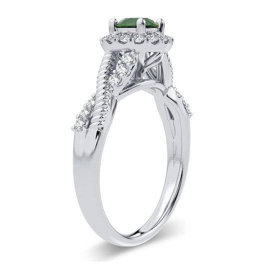 0.25 ct Emerald & Diamond Ring in 14K Gold
