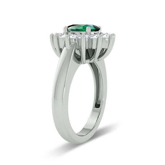 0.79 ct Emerald & Diamond Ring in 14K Gold