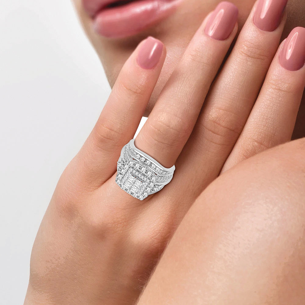 4.00 ct Diamond Bridal Ring in 14K Gold