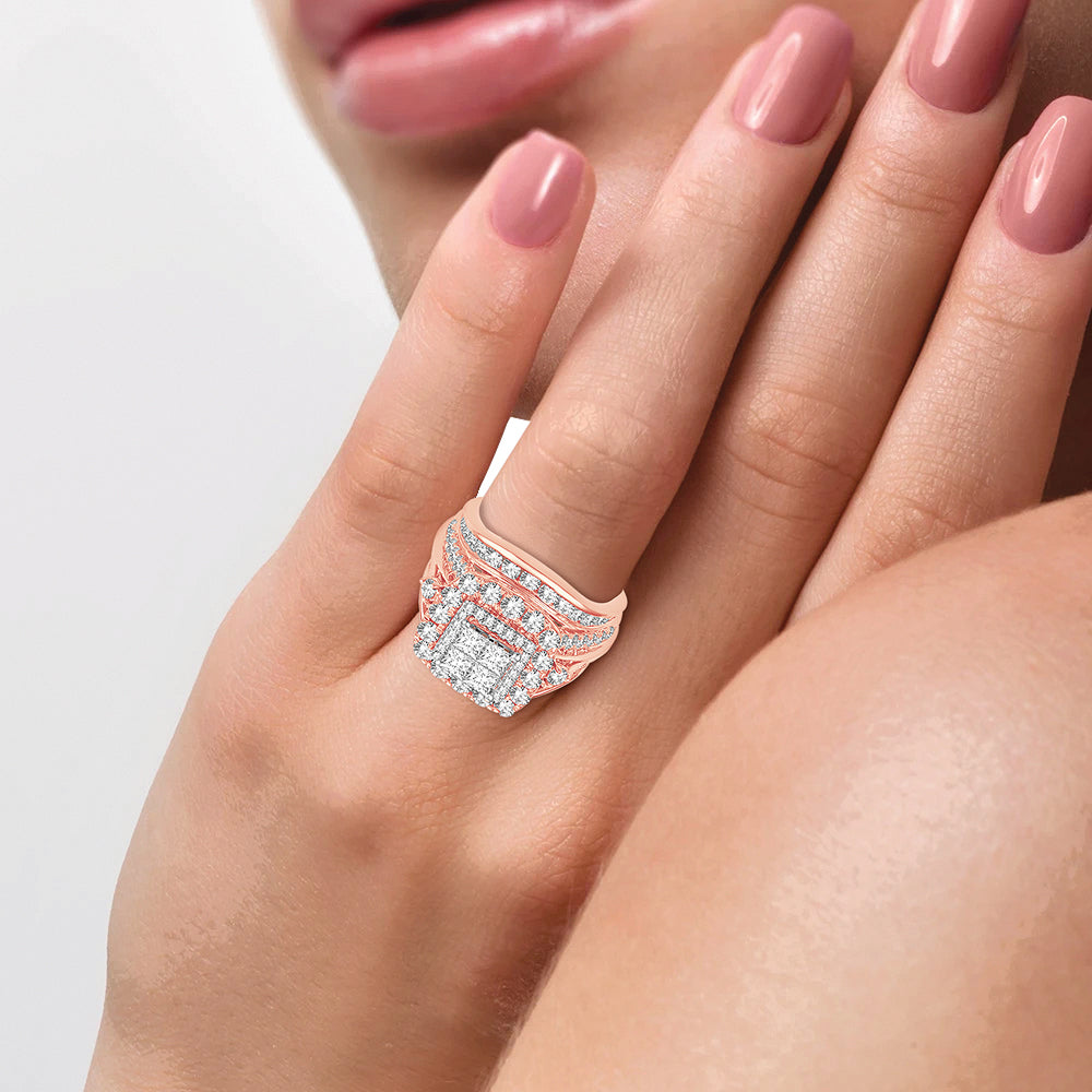 4.00 ct Diamond Bridal Ring in 14K Gold
