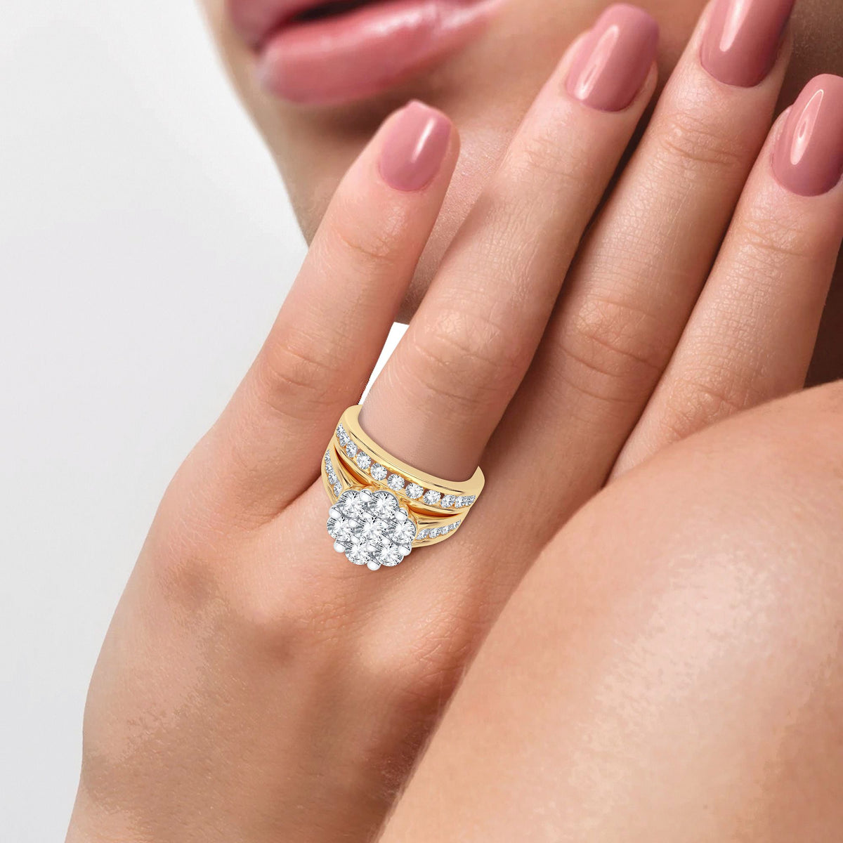 2.00 ct Diamond Bridal Ring in 14K Gold