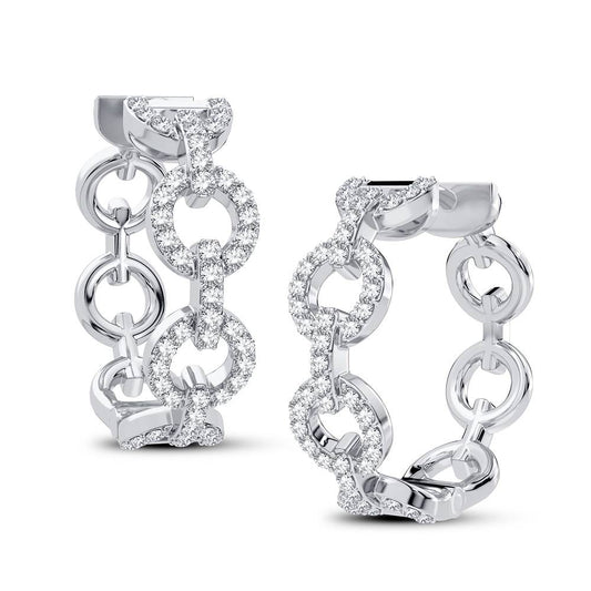 0.33 ct Diamond Hoop Earrings in 10K Gold