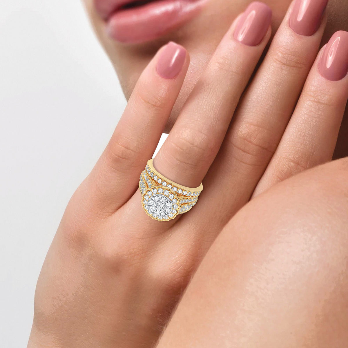 2.00 ct Diamond Bridal Ring in 14K Gold