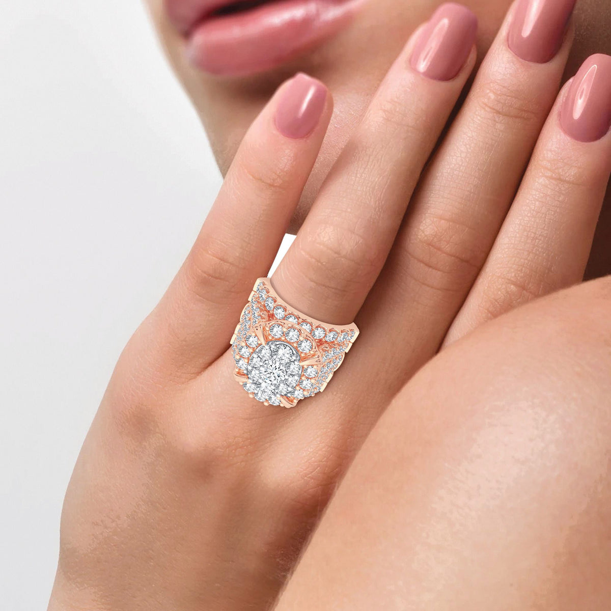 5.00 ct Diamond Bridal Ring in 14K Gold