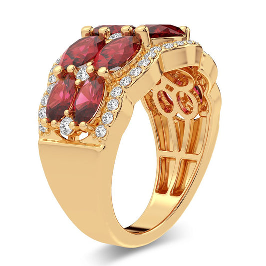 0.33 ct Ruby & Diamond Ring in 14K Gold