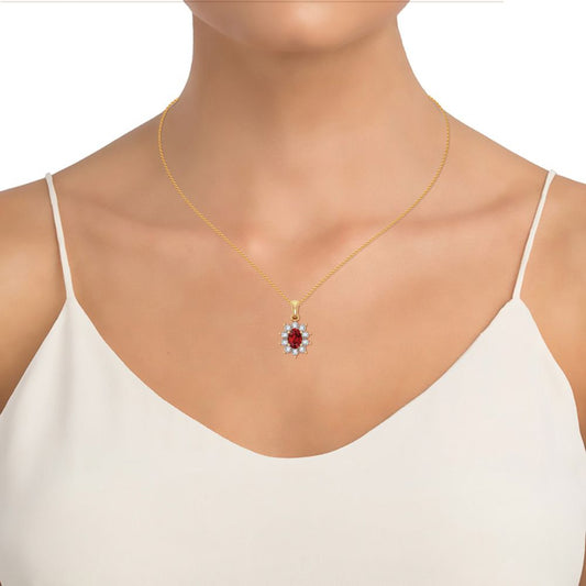 0.06 ct Ruby & Diamond Pendant in 10K Gold