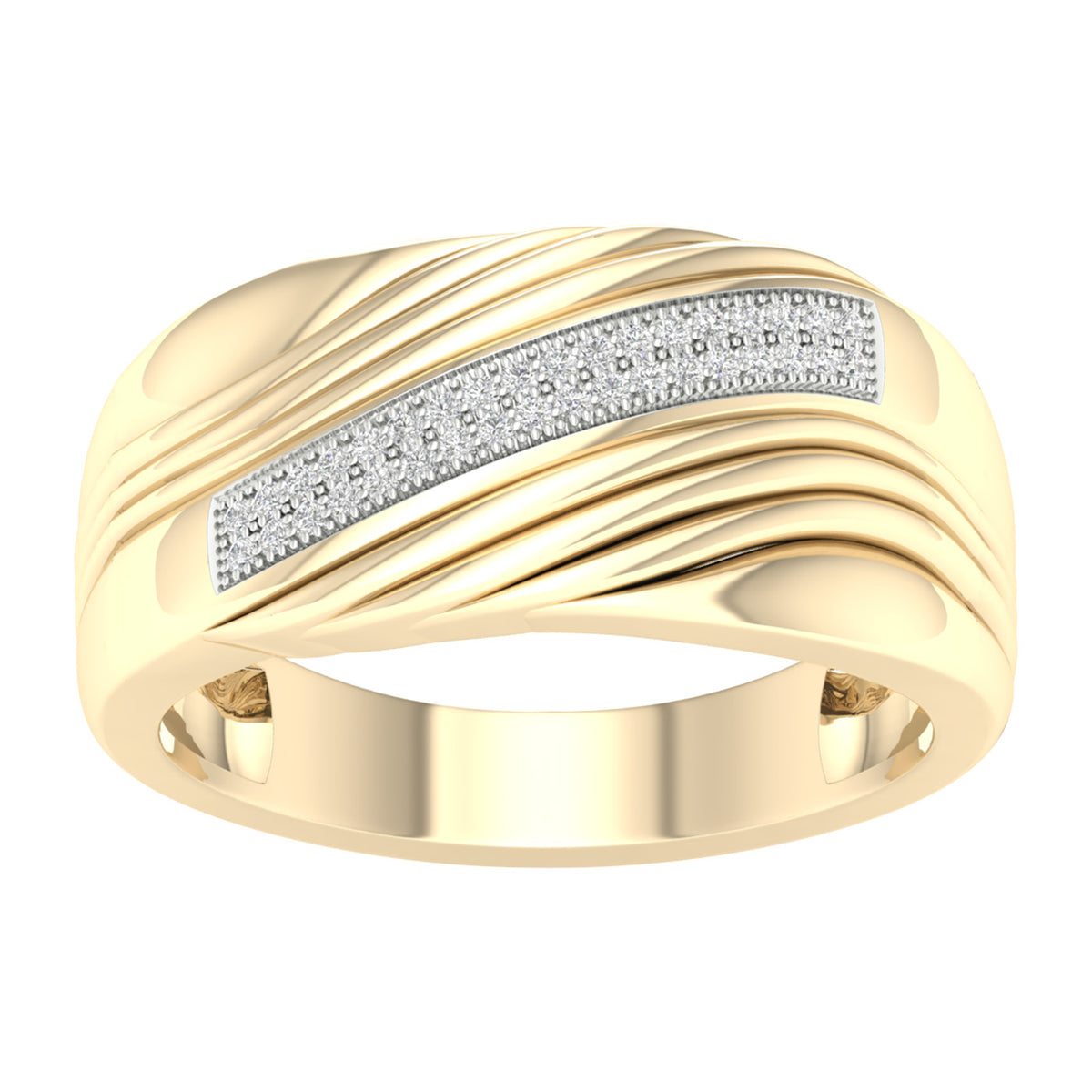 0.10 ct Men's Diamond Band in 10K Gold