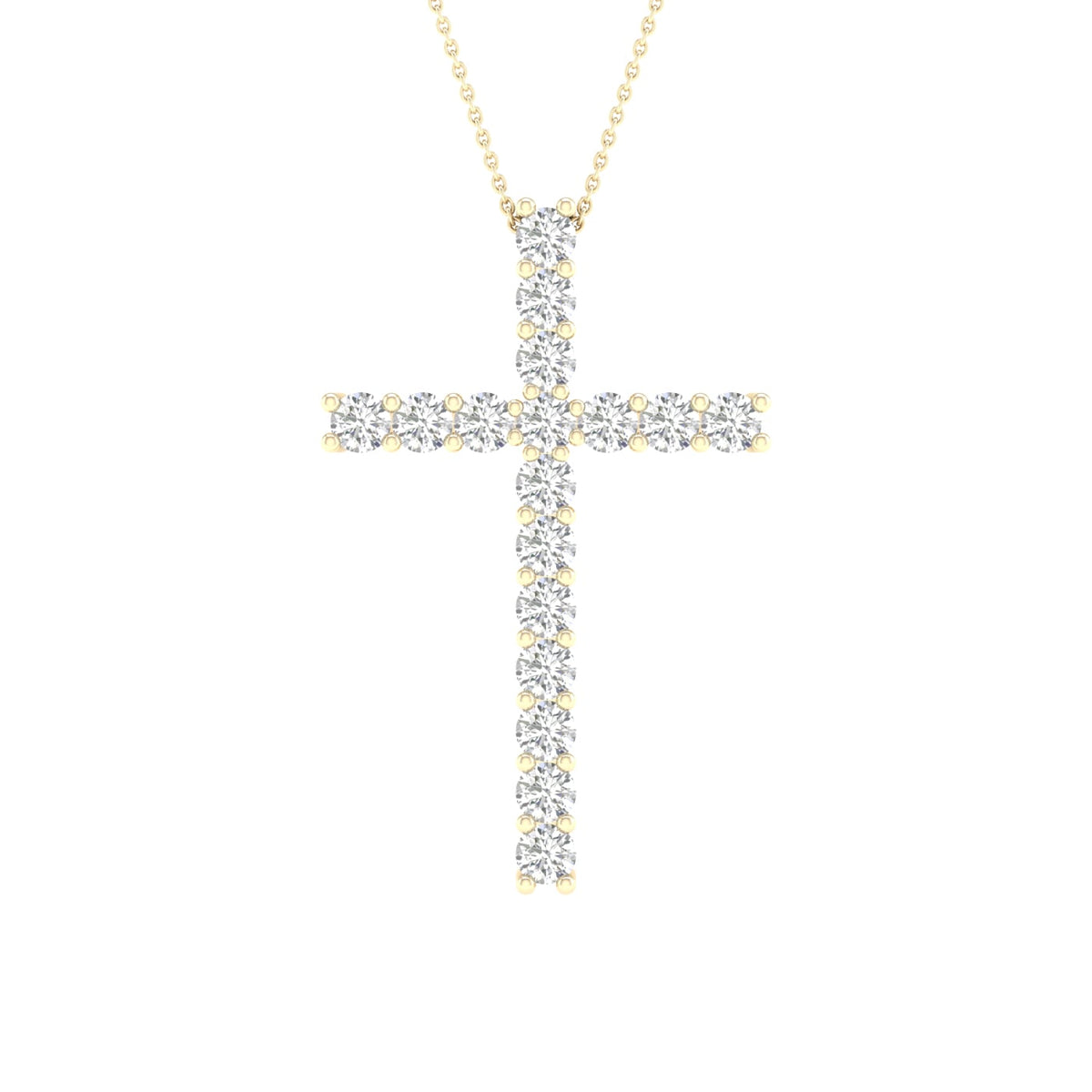 14K 1.00CT Certified Lab Grown Diamond Cross Pendant ( IGI Certified )