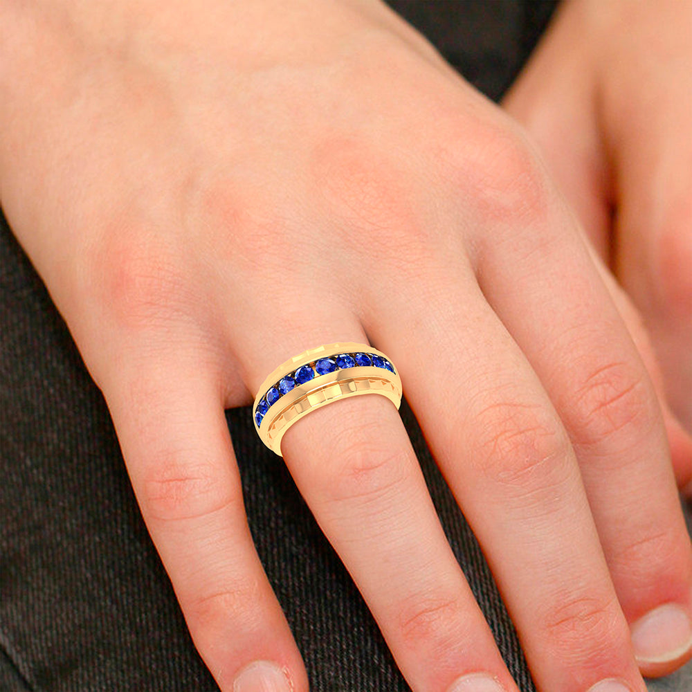 0.25 ct Men's Blue Diamond Band in 10K Gold