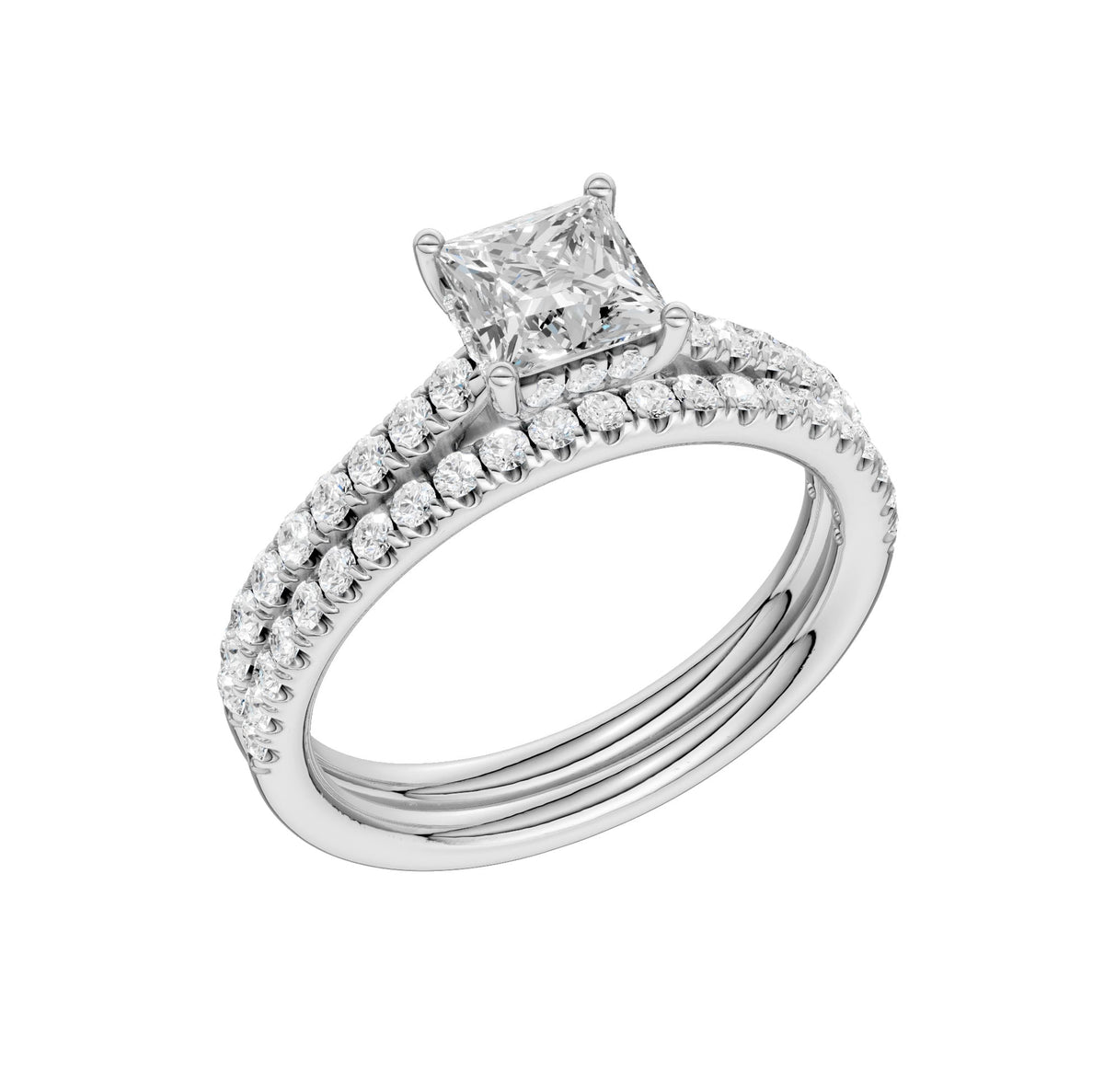 Platinum 1.50CT Lab Diamond Bridal Ring
