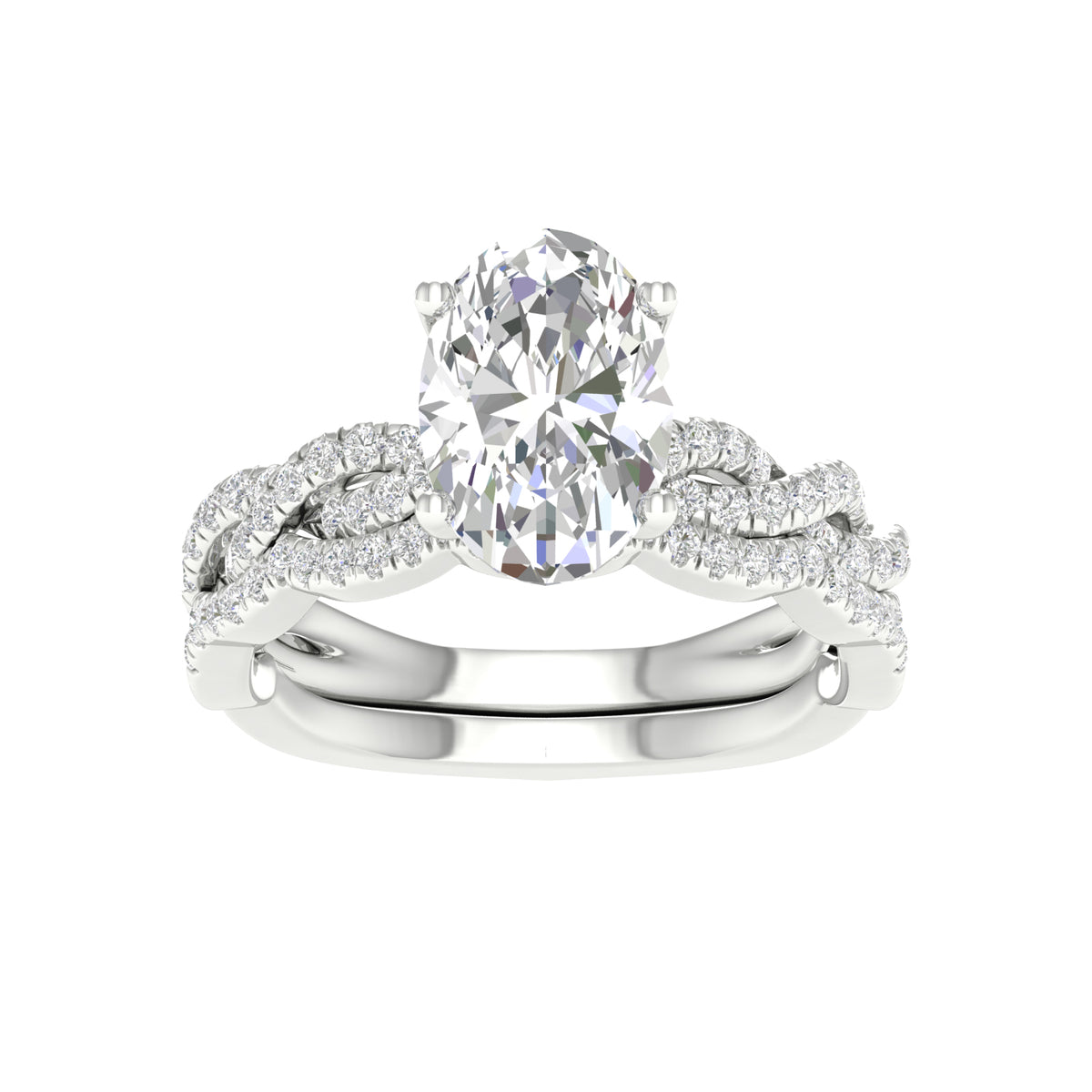 14K 2.40CT Lab Diamond Bridal Set