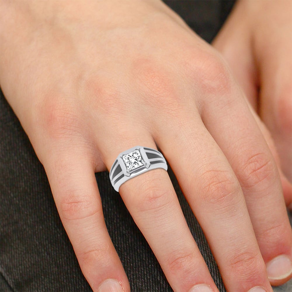 2.00 ct Men's Lab Grown Diamond Ring in 14K Gold