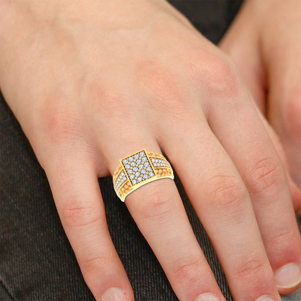 1.50 ct Men's Lab Grown Diamond Ring in 14K Gold