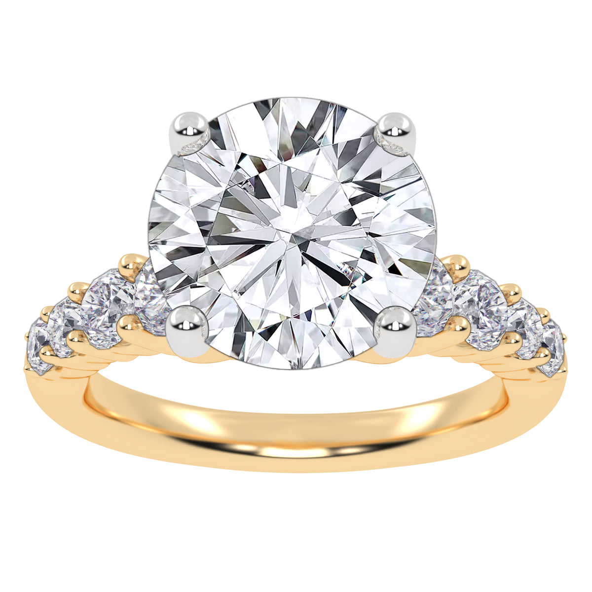 14K 3.75CT Certified Lab Grown Diamond Engagement Ring