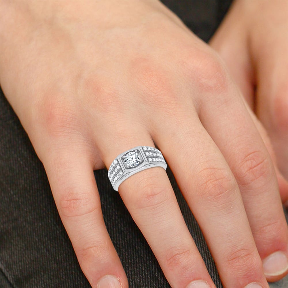 2.00 ct Men's Lab Grown Diamond Ring in 14K Gold
