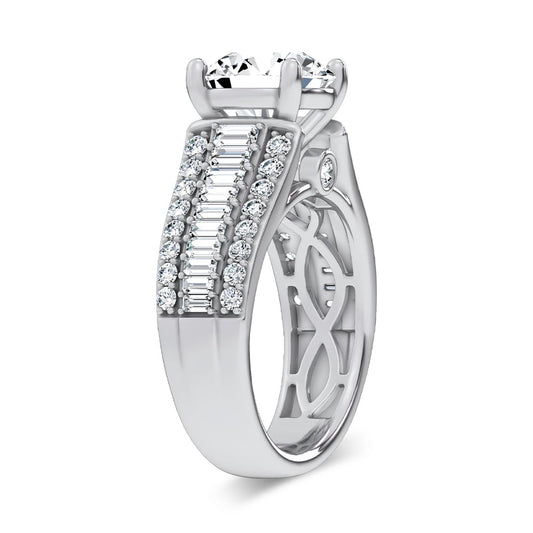 14K 3.75CT Certified Lab Grown Engagement Ring