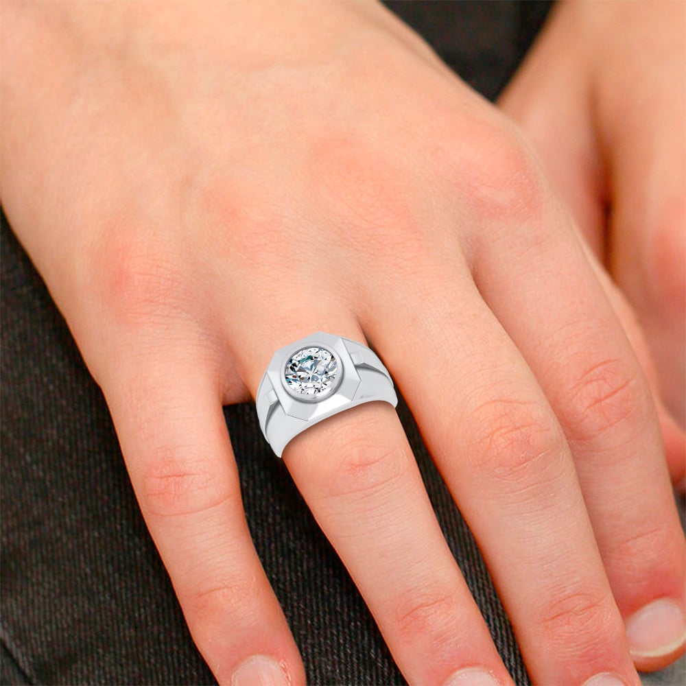 3.00 ct Men's Lab Grown Diamond Ring in 14K Gold