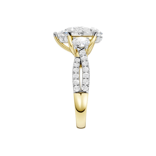 14K 4.00CT Lab Grown Diamond Engagement Ring