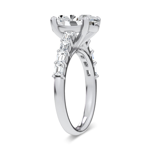 14K 3.60CT Certified Lab Grown Engagement Ring