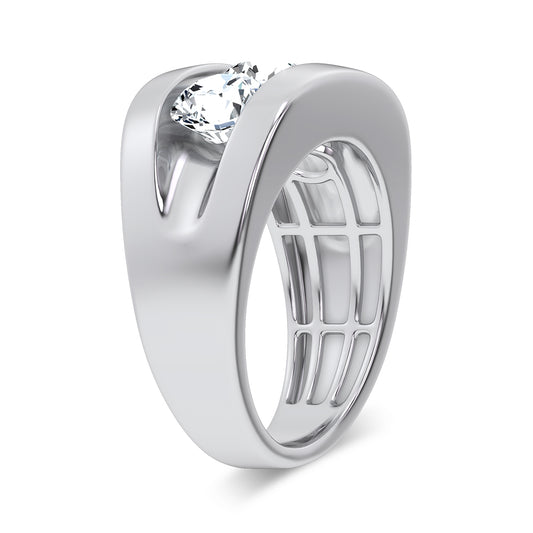 3.20 ct Men's Lab Grown Diamond Ring in 14K Gold