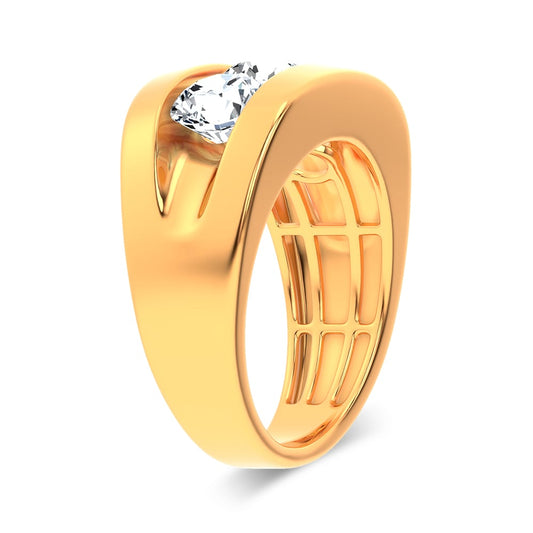 3.20 ct Men's Lab Grown Diamond Ring in 14K Gold