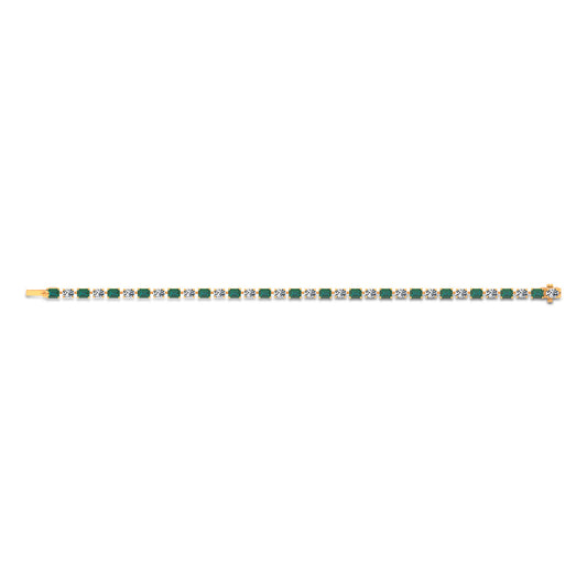 2.15 ct Emerald & Lab Grown Diamond Bracelet in 14K Gold