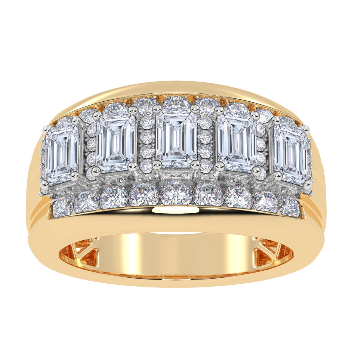 3.50 ct Men's Lab Grown Diamond Band in 14K Gold