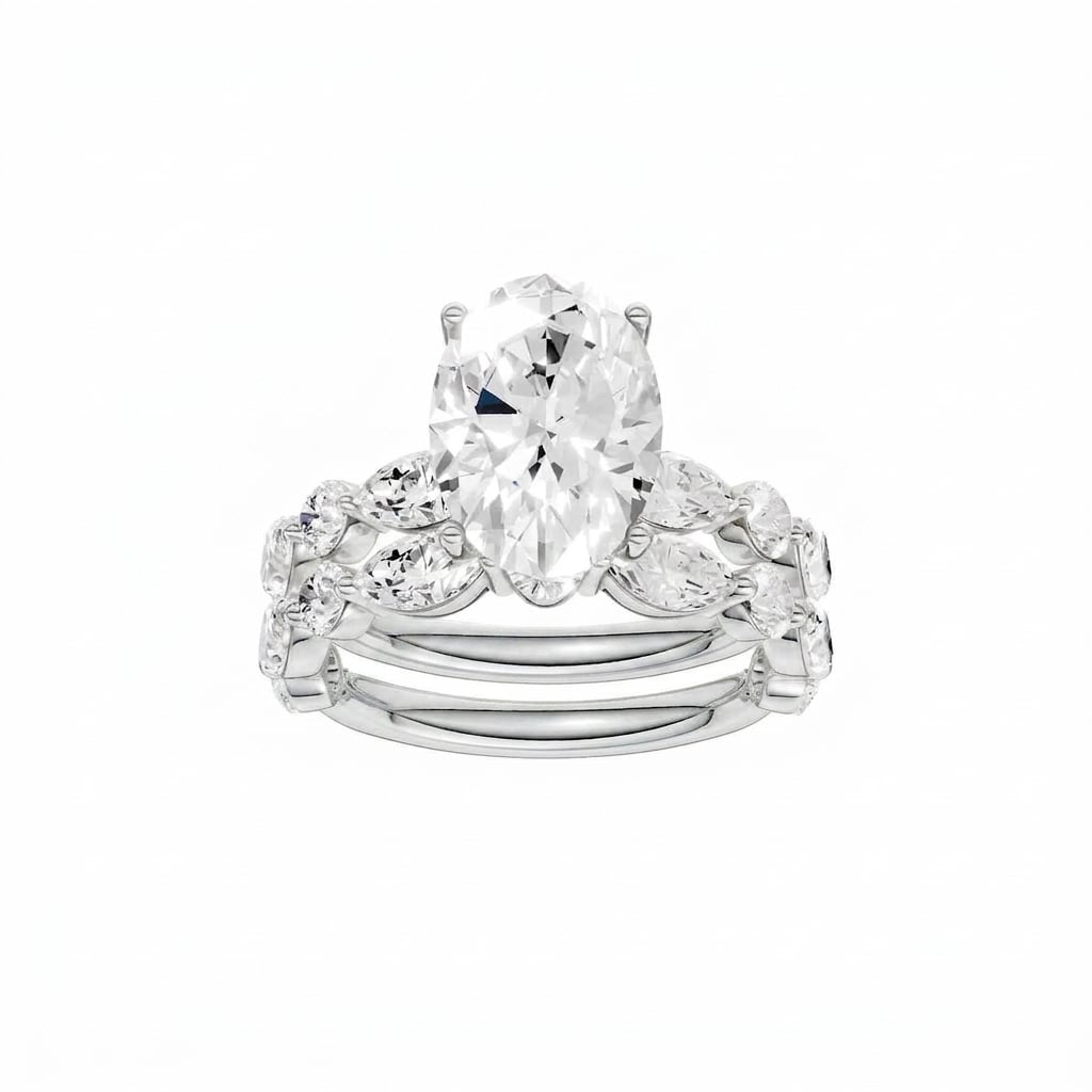 14K 6.00 CT Lab Grown Diamond Bridal Set