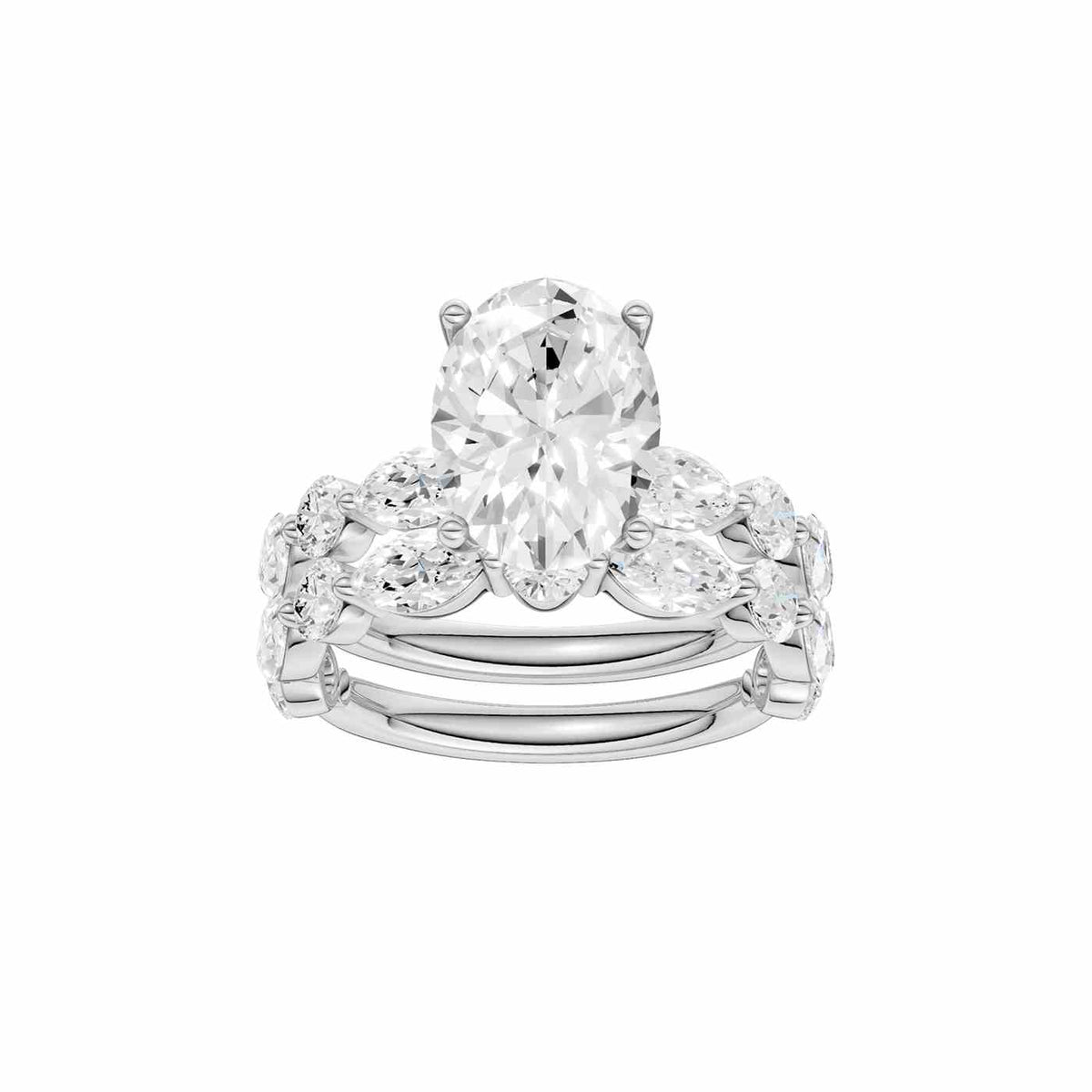 14K 5.00 CT Lab Grown Diamond Bridal Set