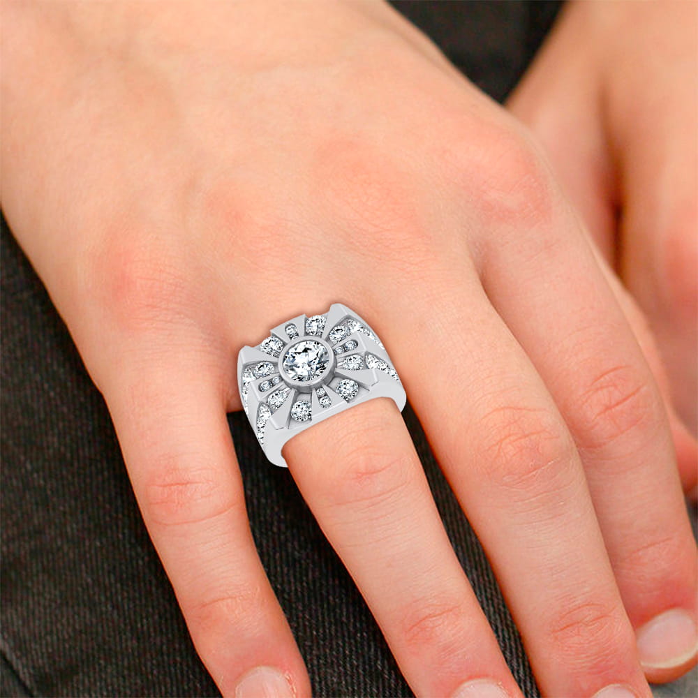 4.49 ct Men's Lab Grown Diamond Ring in 14K Gold