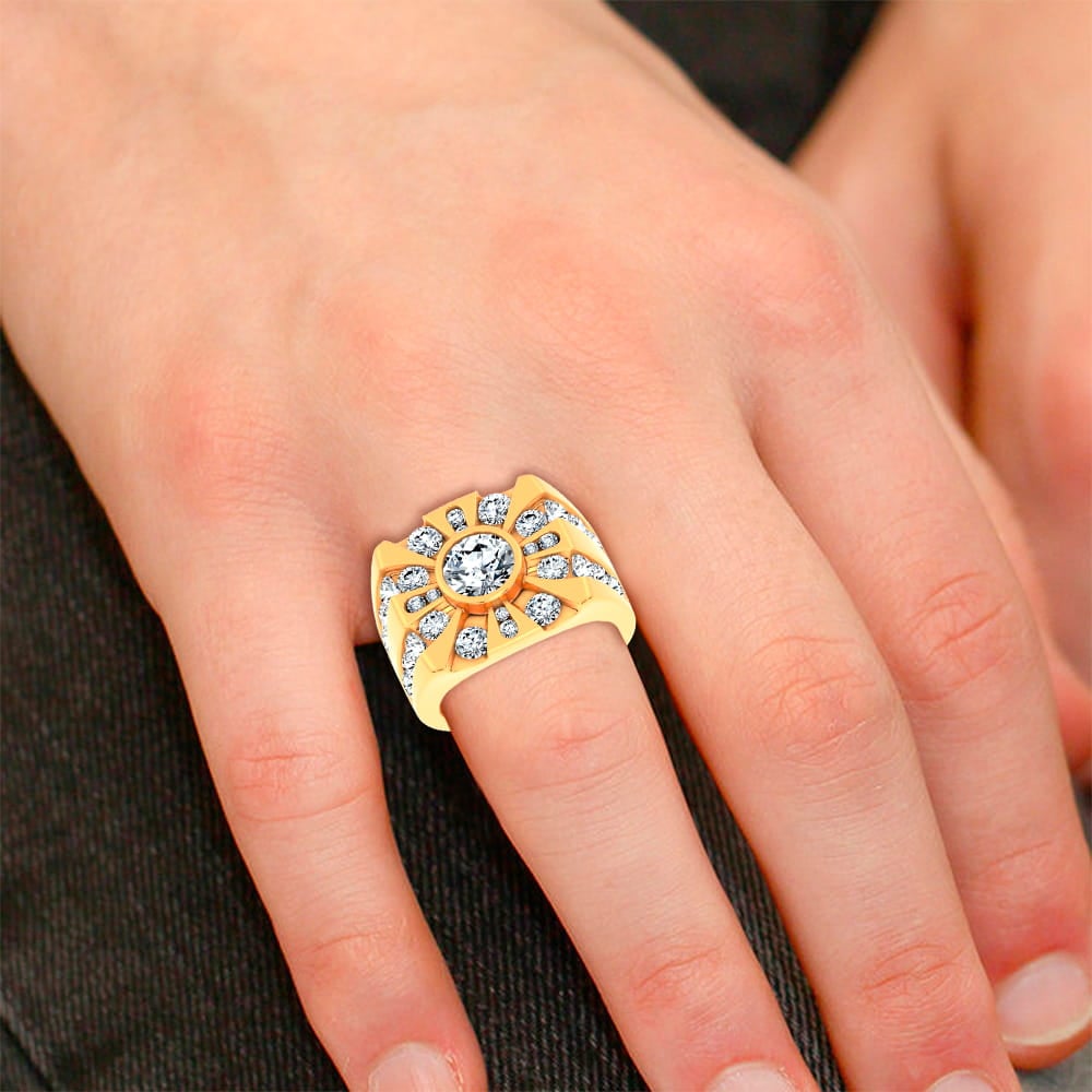 4.49 ct Men's Lab Grown Diamond Ring in 14K Gold