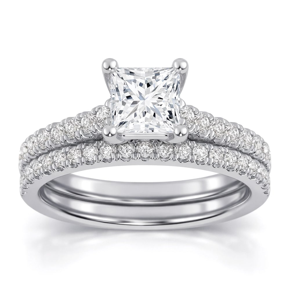10K 1.50CT Certified Lab Grown Diamond Bridal Set