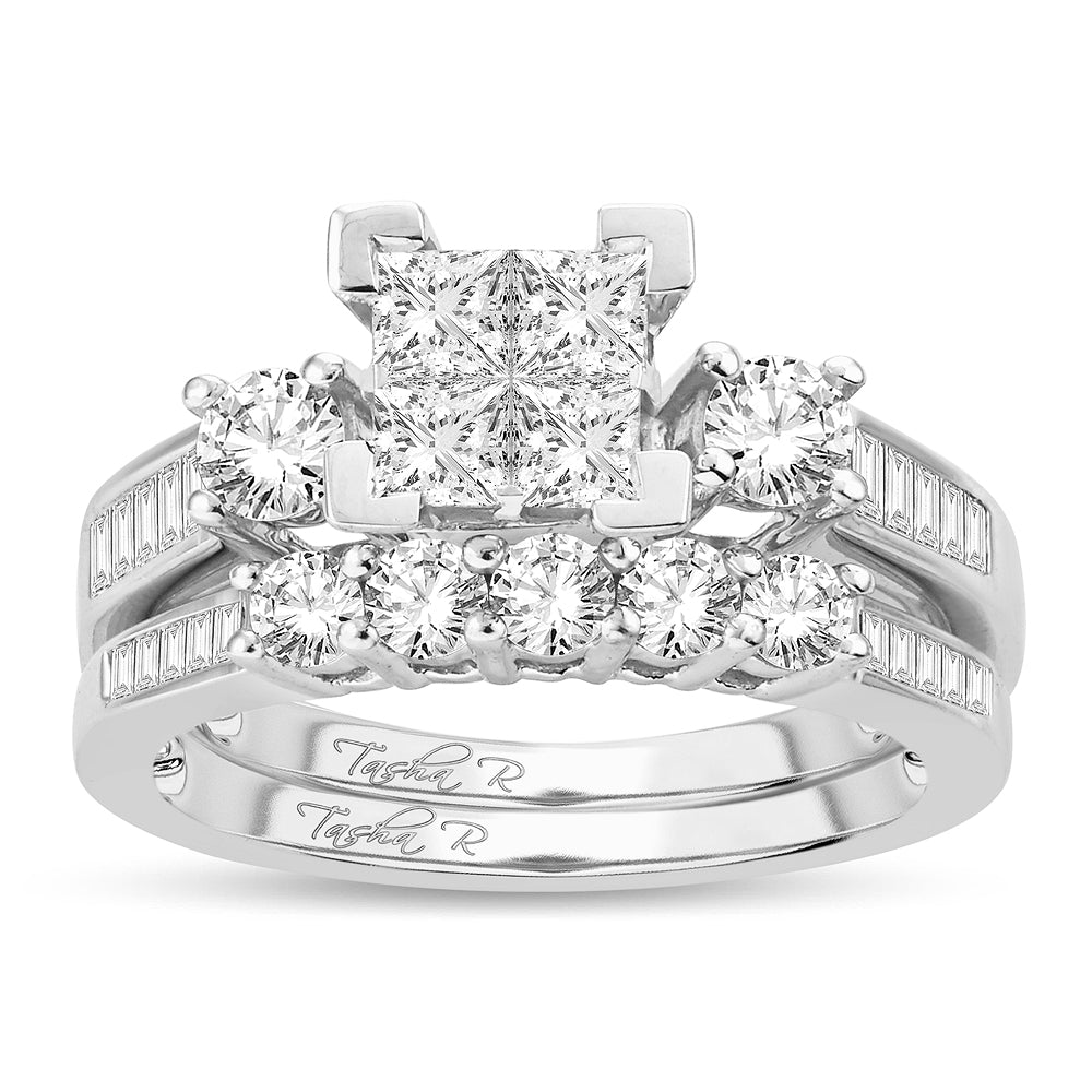 3.00 ct Diamond Bridal Ring in 14K Gold