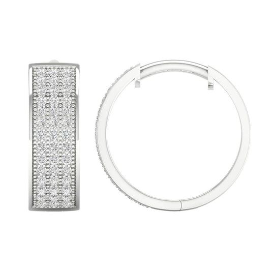 0.25 ct Diamond Hoop Earrings in 10K Gold
