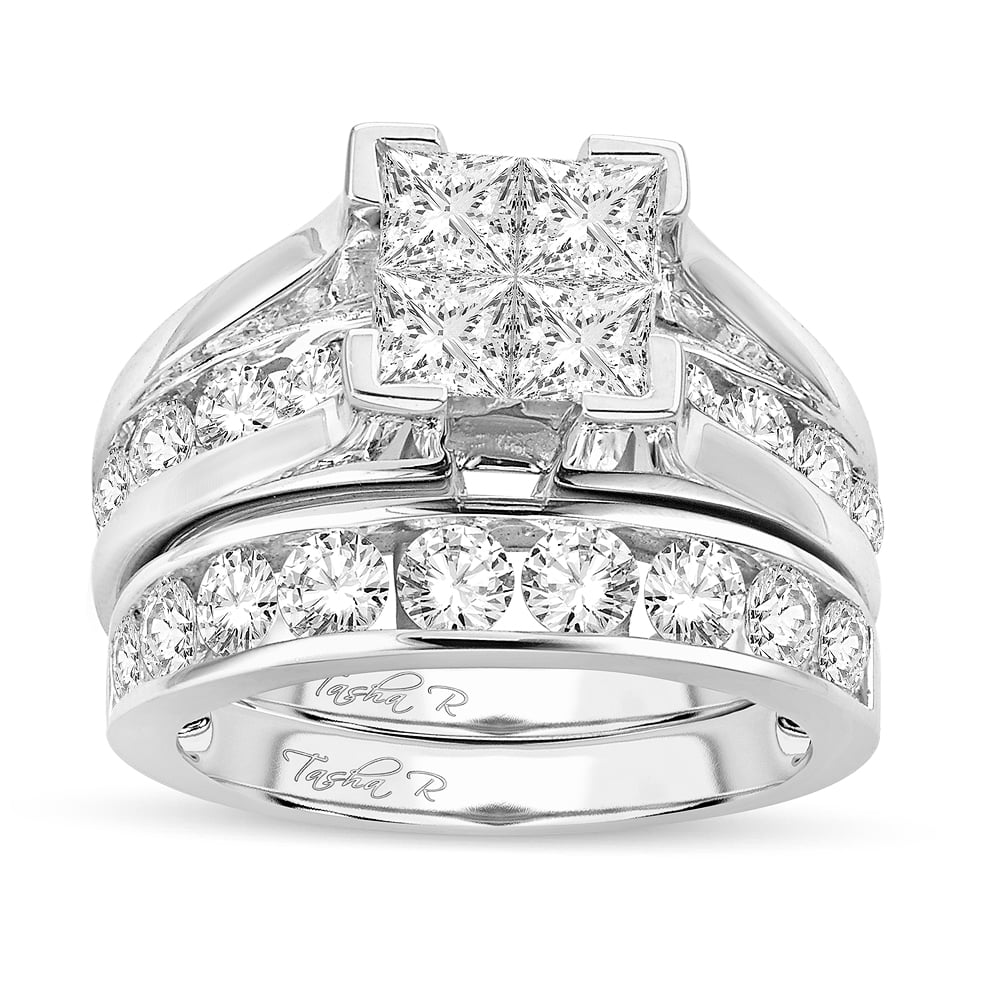 4.00 ct Diamond Bridal Ring in 14K Gold