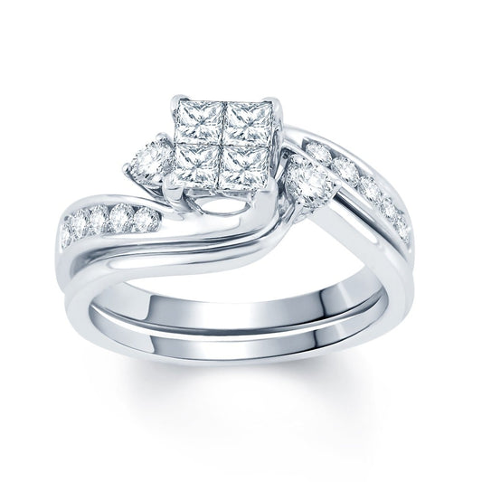 4.00 ct Diamond Bridal Ring in 14K Gold