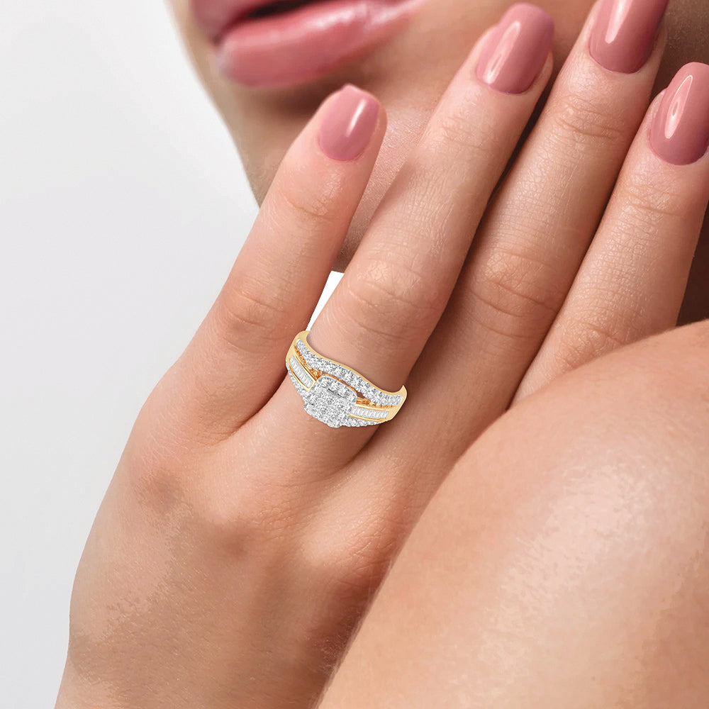 3.00 ct Diamond Bridal Ring in 14K Gold