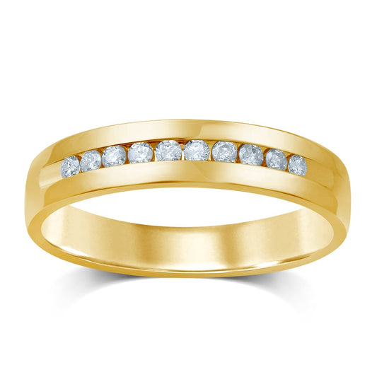 0.25 ct Men's Diamond Band in 14K Gold