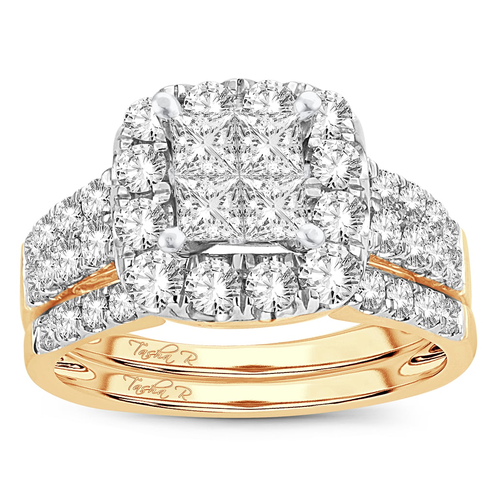 2.05 ct Diamond Bridal Ring in 14K Gold