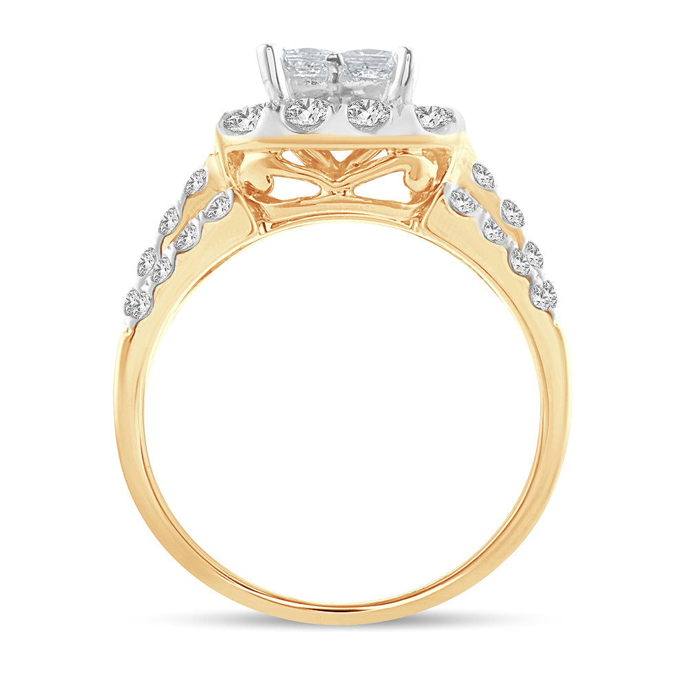 2.05 ct Diamond Bridal Ring in 14K Gold