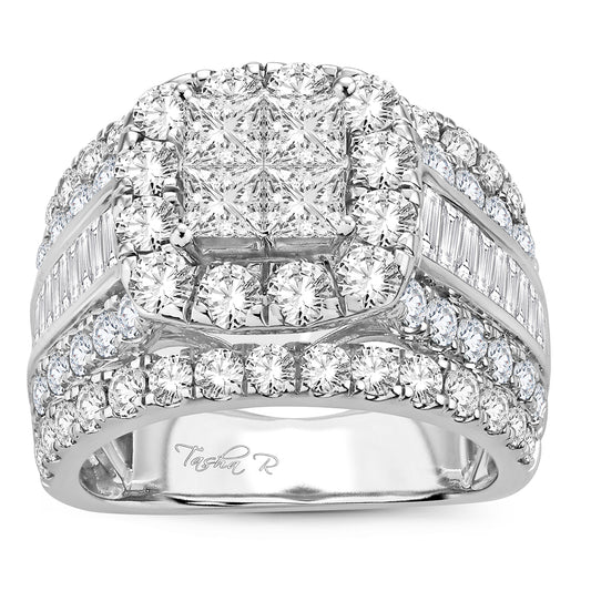 4.00 ct Diamond Bridal Ring in 14K Gold