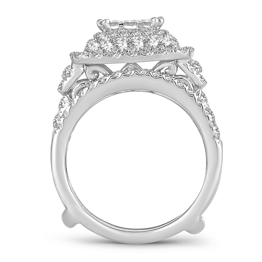 3.00 ct Diamond Bridal Ring in 14K Gold