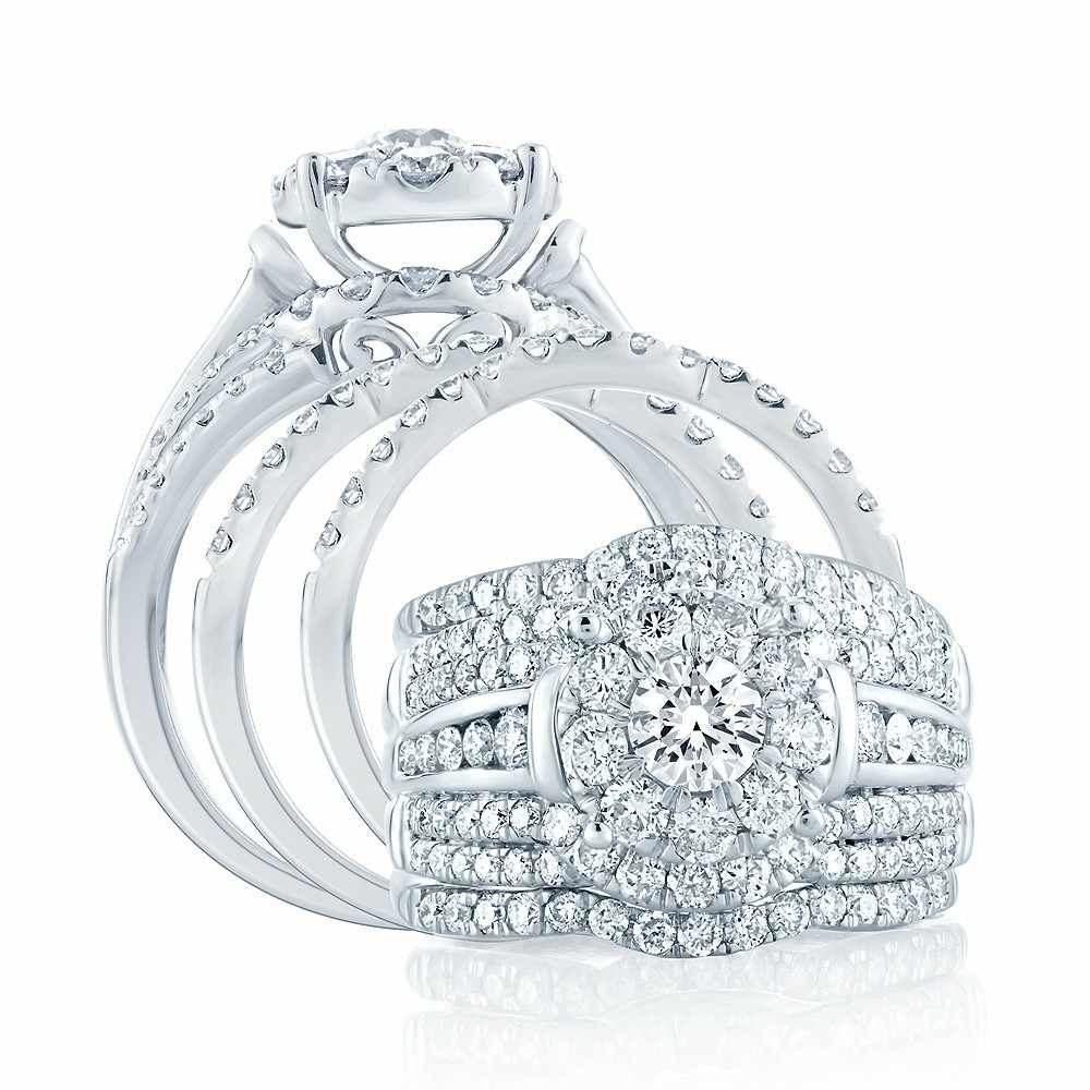 2.44 ct Diamond Bridal Ring in 14K Gold